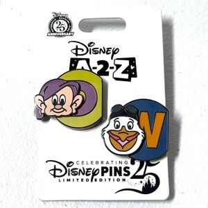 Disney A 2 Z Pin Series Dopey D Wilbur W A2Z Limited Edition‎ 2 Pin Set NEW 2025